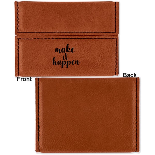 Inspirational Quotes and Sayings Leather Business Card Holder Front Back Single Sided - Apvl