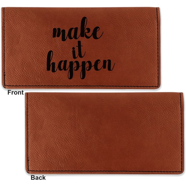Inspirational Quotes and Sayings Leather Checkbook Holder Front and Back Single Sided - Apvl