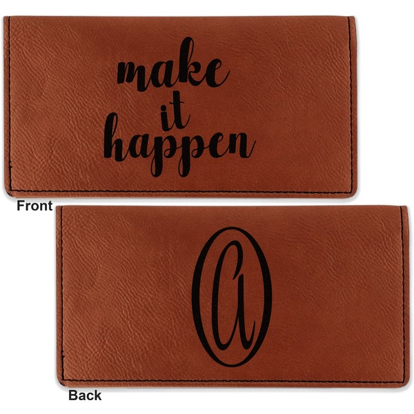 Inspirational Quotes and Sayings Leather Checkbook Holder Front and Back
