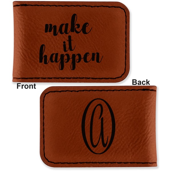 Inspirational Quotes and Sayings Leatherette Magnetic Money Clip - Front and Back