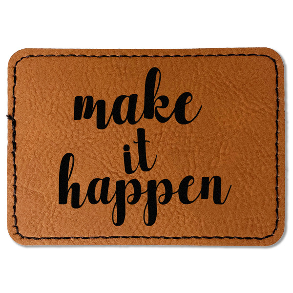 Custom Inspirational Quotes and Sayings Faux Leather Iron On Patch - Rectangle