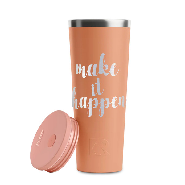 Inspirational Quotes and Sayings Peach RTIC Everyday Tumbler - 28 oz. - Lid Off
