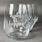 Inspirational Quotes and Sayings Stemless Wine Glasses (Set of 4)