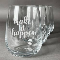 Inspirational Quotes and Sayings Stemless Wine Glasses (Set of 4)