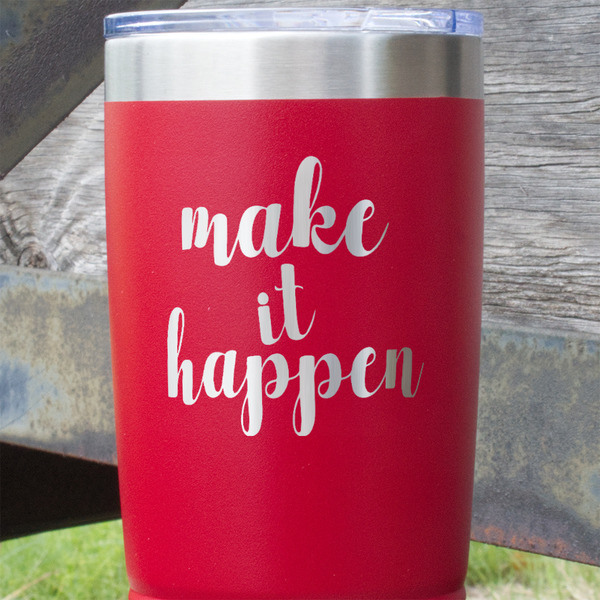 Inspirational Quotes and Sayings Red Polar Camel Tumbler - 20oz - Close Up