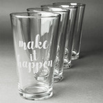 Inspirational Quotes and Sayings Pint Glasses - Engraved (Set of 4)