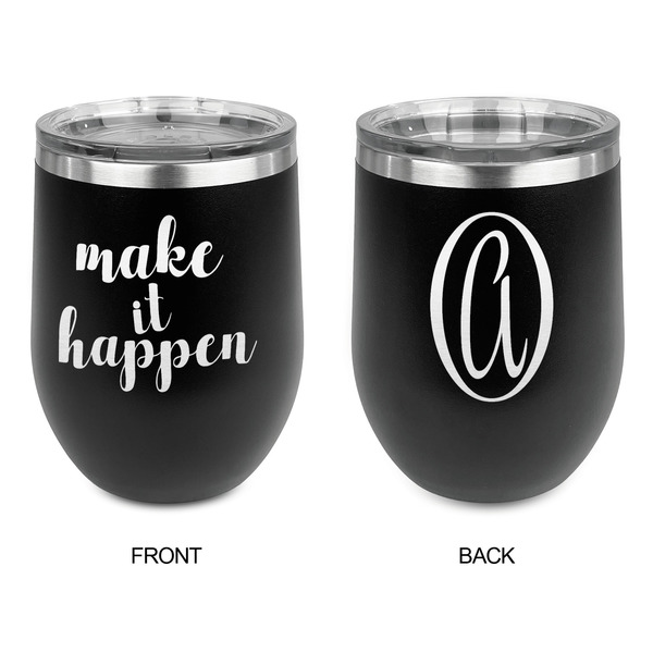 Inspirational Quotes and Sayings Stainless Wine Tumblers - Black - Double Sided - Approval