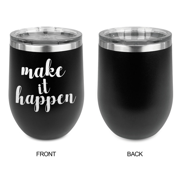 Inspirational Quotes and Sayings Stainless Wine Tumblers - Black - Single Sided - Approval