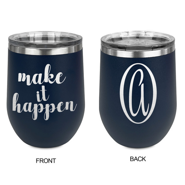 Inspirational Quotes and Sayings Stainless Wine Tumblers - Navy - Double Sided - Approval