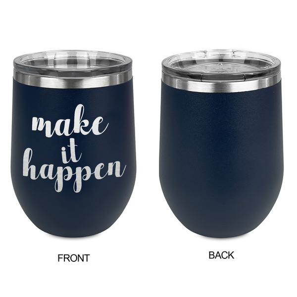 Inspirational Quotes and Sayings Stainless Wine Tumblers - Navy - Single Sided - Approval