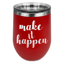 Inspirational Quotes and Sayings Stemless Stainless Steel Wine Tumbler - Red - Double Sided