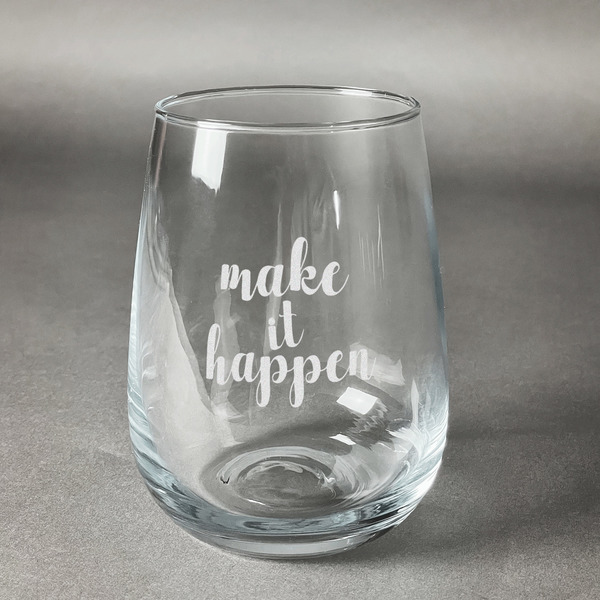 Custom Inspirational Quotes and Sayings Stemless Wine Glass - Engraved