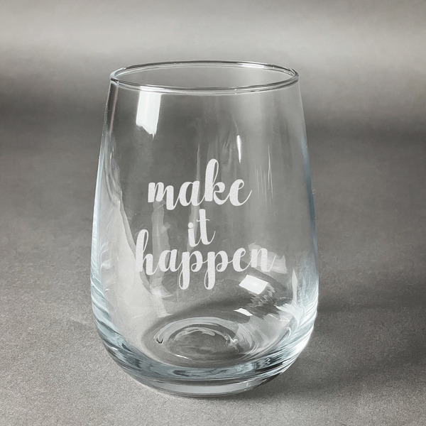 Custom Inspirational Quotes and Sayings Stemless Wine Glass - Engraved