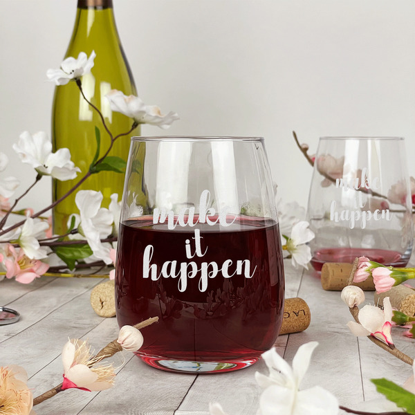 Inspirational Quotes and Sayings Stemless Wine Glass - In Context