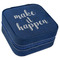 Inspirational Quotes and Sayings Travel Jewelry Boxes - Leather - Navy Blue - Angled View
