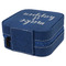 Inspirational Quotes and Sayings Travel Jewelry Boxes - Leather - Navy Blue - View from Rear