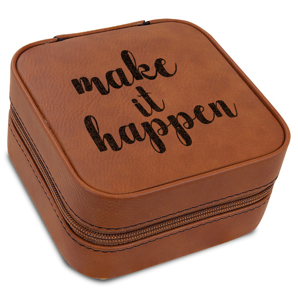 Custom Inspirational Quotes and Sayings Travel Jewelry Box - Leather