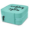Inspirational Quotes and Sayings Travel Jewelry Boxes - Leather - Teal - View from Rear