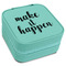 Inspirational Quotes and Sayings Travel Jewelry Boxes - Leatherette - Teal - Angled View