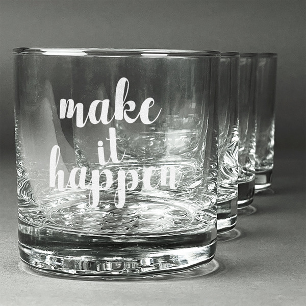 Custom Inspirational Quotes and Sayings Whiskey Glasses (Set of 4)