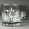 Inspirational Quotes and Sayings Whiskey Glasses Set of 4 - Engraved Front