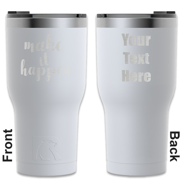 Custom Inspirational Quotes and Sayings RTIC Tumbler - White - Engraved Front & Back (Personalized)