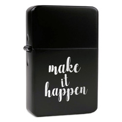 Inspirational Quotes and Sayings Windproof Lighter - Black - Single Sided & Lid Engraved