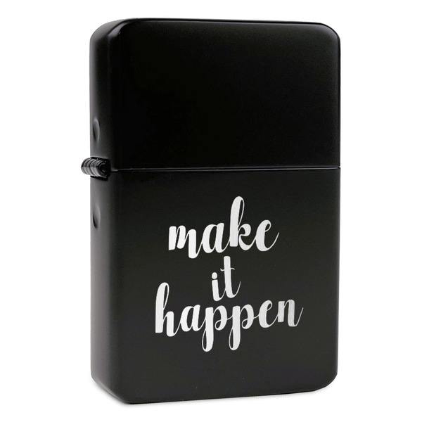 Custom Inspirational Quotes and Sayings Windproof Lighter - Black - Single Sided