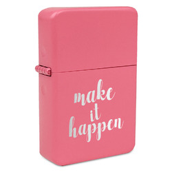 Inspirational Quotes and Sayings Windproof Lighter - Pink - Double Sided & Lid Engraved
