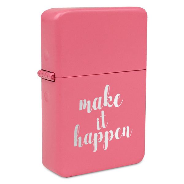 Custom Inspirational Quotes and Sayings Windproof Lighter - Pink - Single Sided