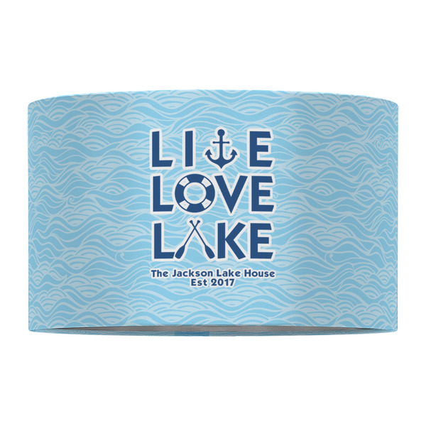 Live Love Lake 12" Drum Lampshade - FRONT (Fabric)