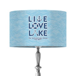 Live Love Lake 12" Drum Lamp Shade - Fabric (Personalized)