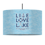 Live Love Lake 12" Drum Pendant Lamp - Fabric (Personalized)