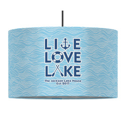 Live Love Lake 12" Drum Pendant Lamp - Fabric (Personalized)