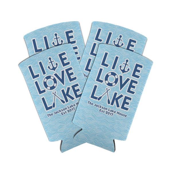 Custom Live Love Lake Can Cooler (tall 12 oz) - Set of 4 (Personalized)