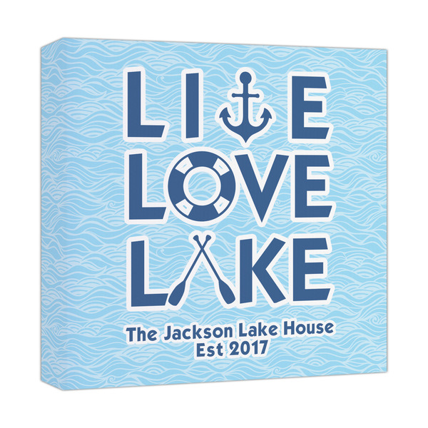 Custom Live Love Lake Canvas Print - 12x12 (Personalized)