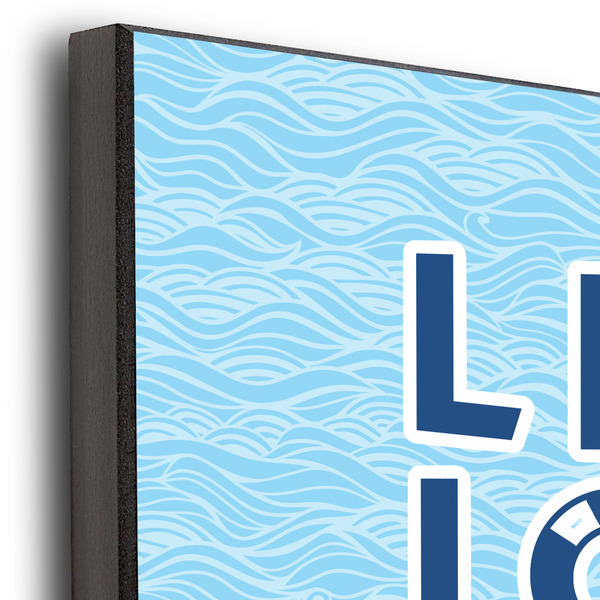 Live Love Lake 12x12 Wood Print - Closeup