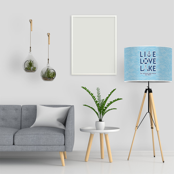 Live Love Lake 16" Drum Lampshade - LIFESTYLE