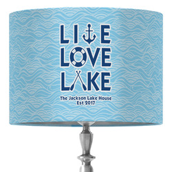 Live Love Lake 16" Drum Lamp Shade - Fabric (Personalized)