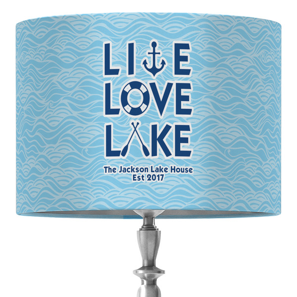 Custom Live Love Lake 16" Drum Lamp Shade - Fabric (Personalized)