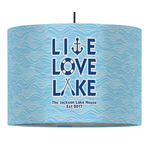 Live Love Lake 16" Drum Pendant Lamp - Fabric (Personalized)