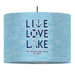 Live Love Lake 16" Drum Pendant Lamp - Fabric (Personalized)