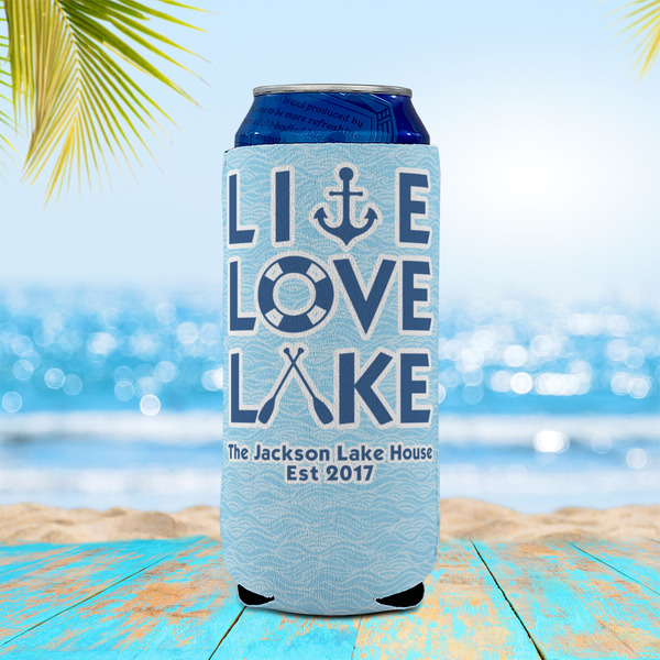 Live Love Lake 16oz Can Sleeve - LIFESTYLE