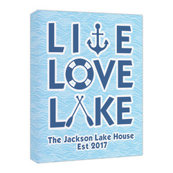 Live Love Lake Canvas Print - 16x20 (Personalized)