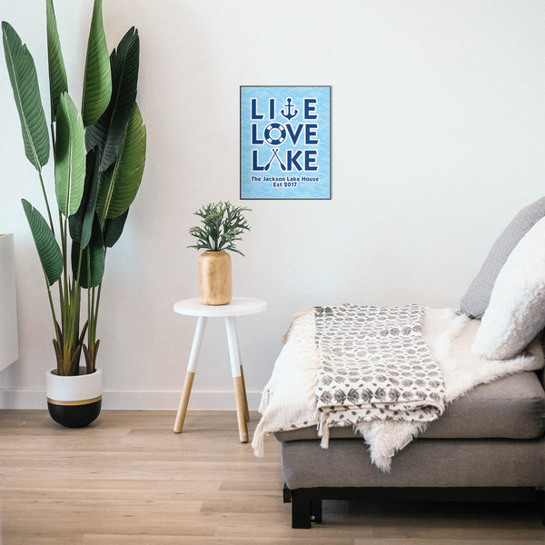 Live Love Lake 16x20 Wood Print - In Context