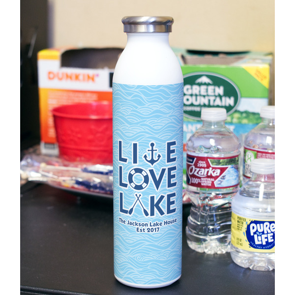 Live Love Lake 20oz Water Bottles - Full Print - In Context