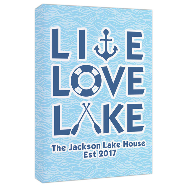 Custom Live Love Lake Canvas Print - 20x30 (Personalized)