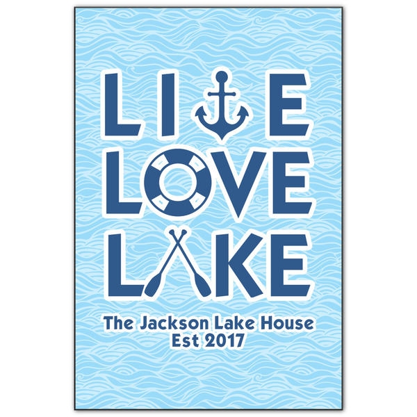 Custom Live Love Lake Wood Print - 20x30 (Personalized)
