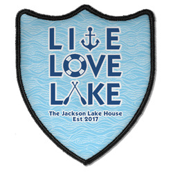 Live Love Lake Iron On Shield Patch B w/ Name or Text