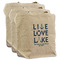 Live Love Lake 3 Reusable Cotton Grocery Bags - Front View